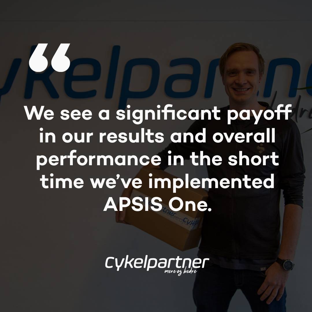 Cykelpartner testimonial for marketing platform APSIS One