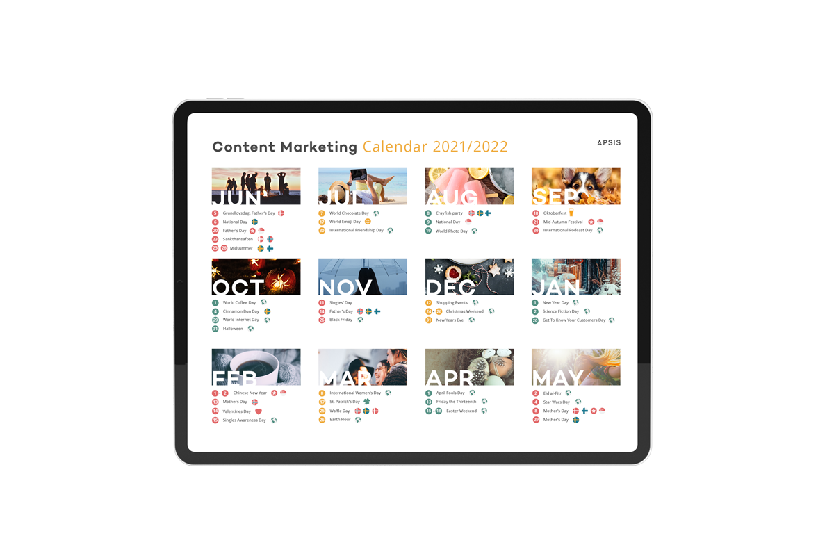 Apsis Content marketing calendar