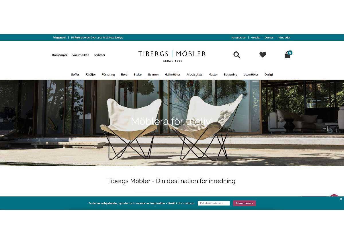 Tibergs möbler använder APSIS One för att fokusera på webbdata och marketing automation